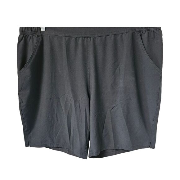 D&CO BEACH Shorts Plus Size Black High Rise Silky Dress Shorts Size 22W - Picture 2 of 13